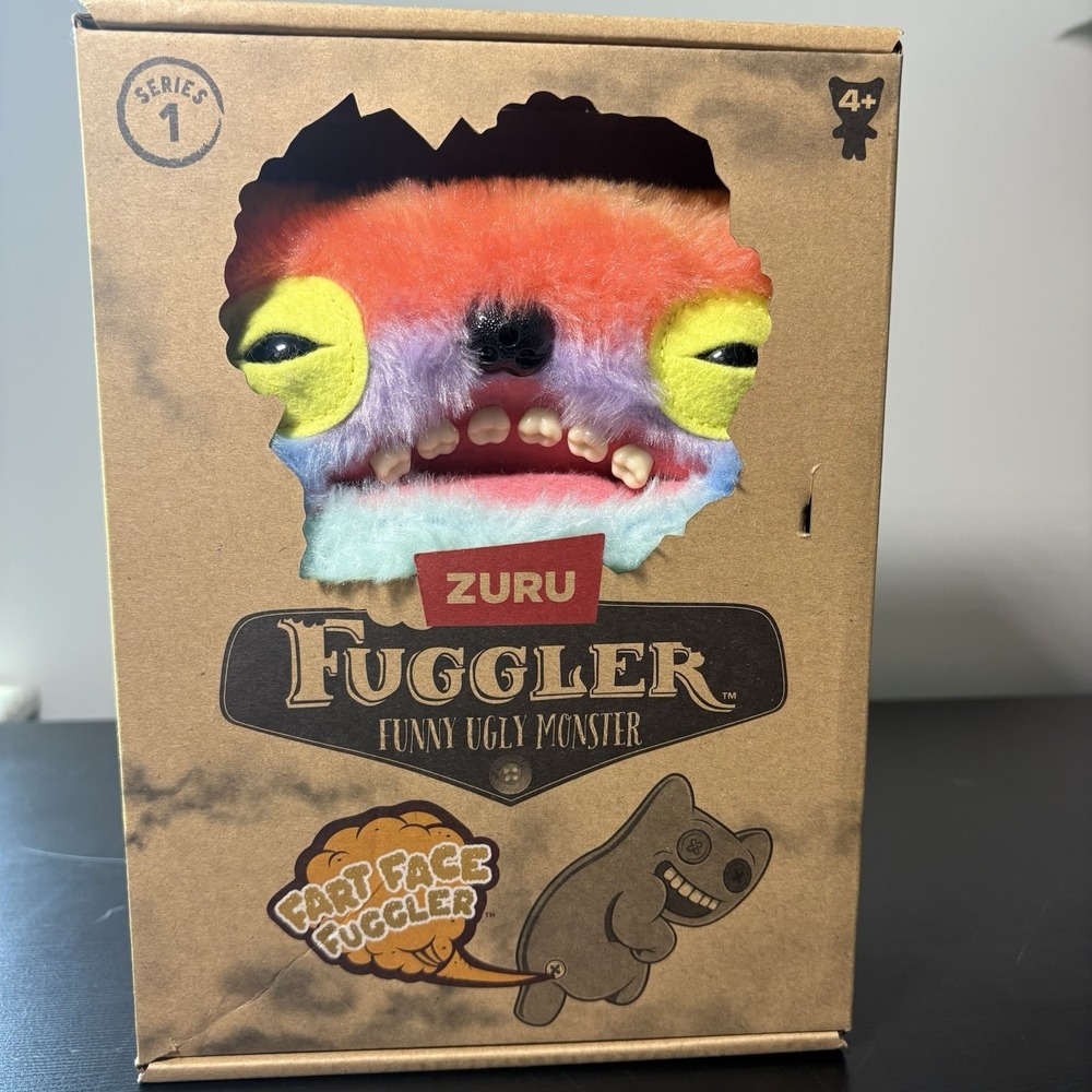 NOB Zuru Fuggler Fart Face Wide Eyed Weirdo Funny Ugly Monster Plush Toy 9 Inch